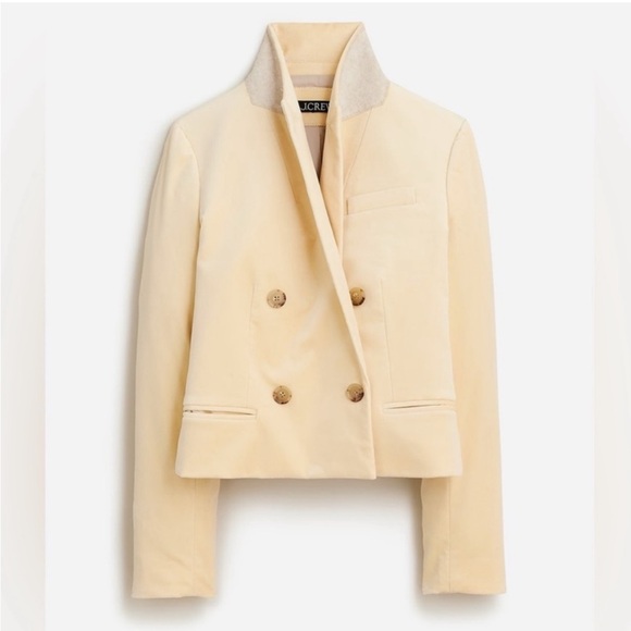J.Crew Cropped double-breasted blazer in stretch velvet - Picture 2 of 11